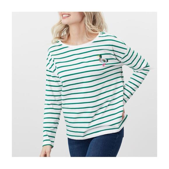 Joules Marina Print Dropped Shoulder Top - Picture 10 of 11